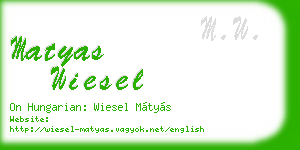 matyas wiesel business card
